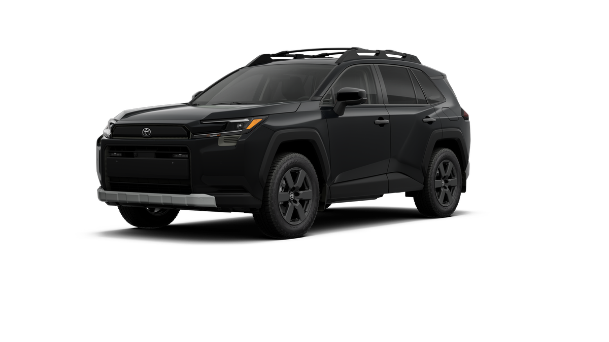 2026 Toyota RAV4 Woodland in Midnight Black Metallic — front three-quarter view