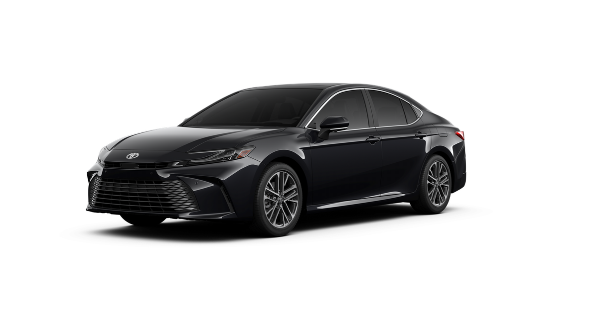 2026 Toyota Camry XLE in Midnight Black Metallic — front three-quarter view