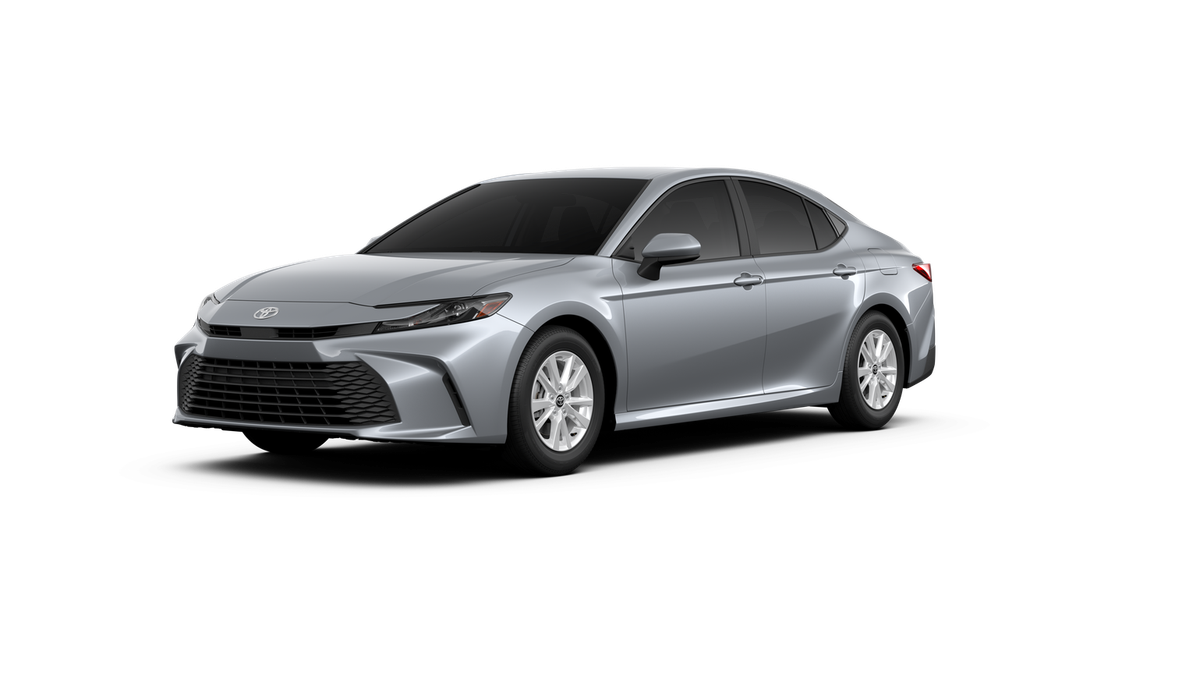 2026 Toyota Camry LE AWD in Celestial Silver Metallic — front three-quarter view