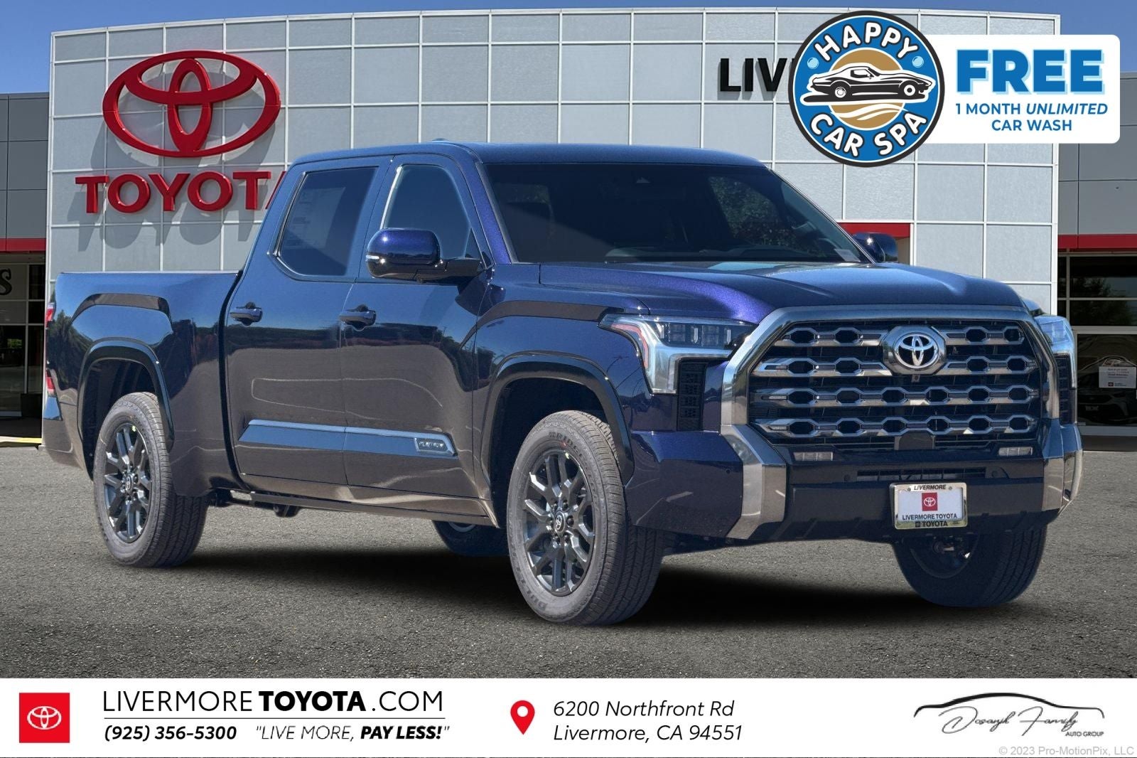 2026 Toyota Tundra Platinum in Blueprint — front three-quarter view