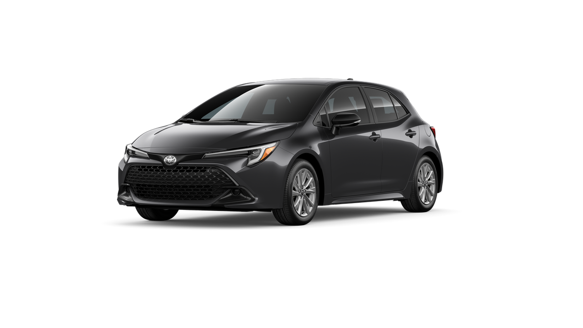 2026 Toyota Corolla Hatchback SE in Magnetic Gray Metallic — front three-quarter view